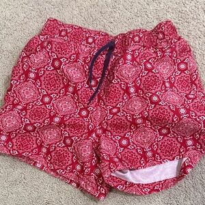 Janie and Jack Red Patterned Swim Shorts size 7
